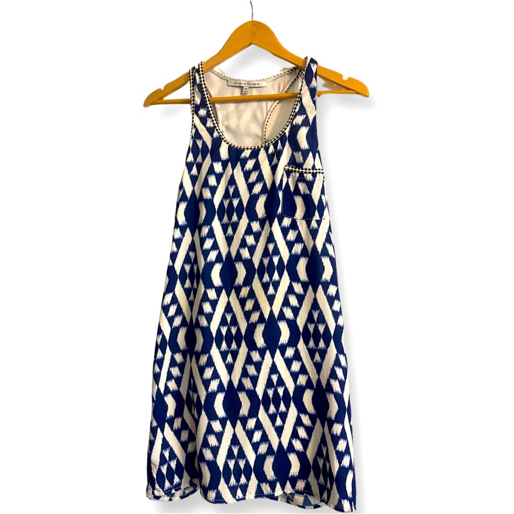 Blue & white mini dress